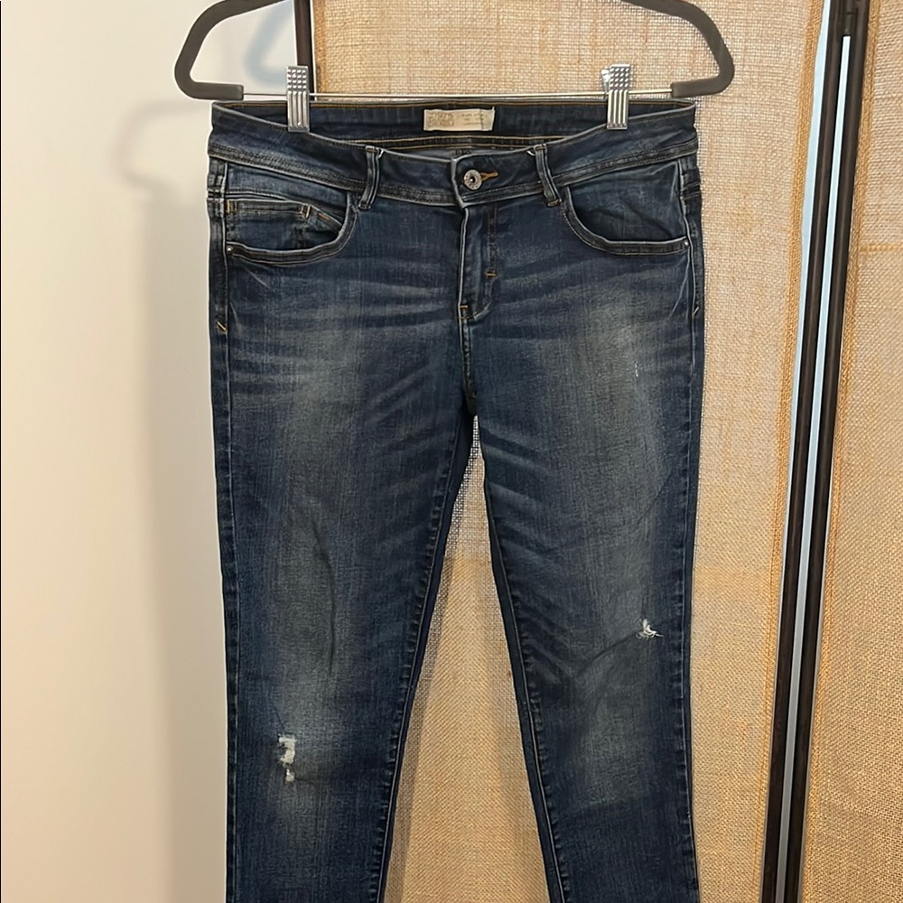 Zara Z1975 Blue Skinny Jeans with Natural Fading